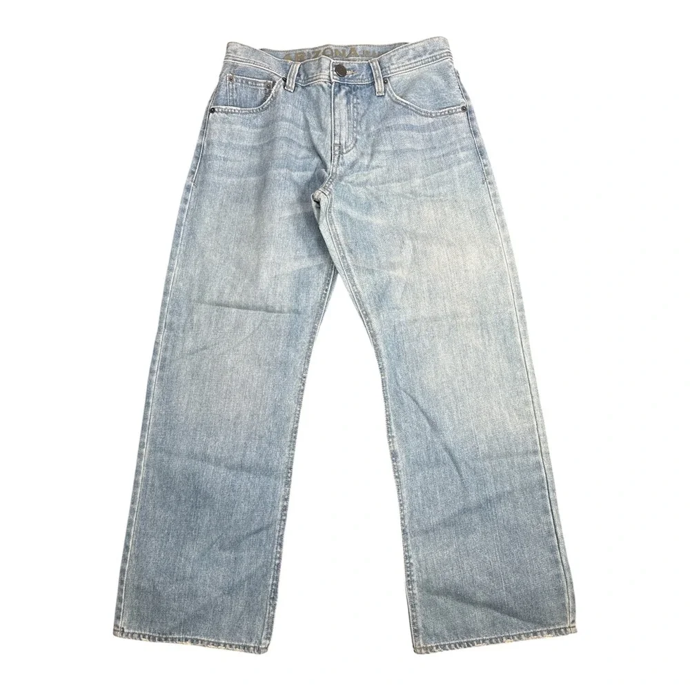 Arizona Jean Co Loose Straight Light Wash Blue Denim Jeans Mens 30x30